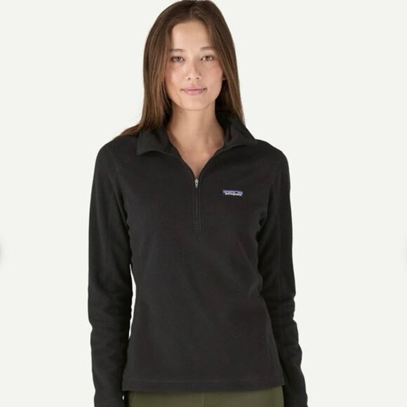 Patagonia Tops - Patagonia Women’s Size S Micro D 1/4 Zip Fleece Pullover Black FLAW